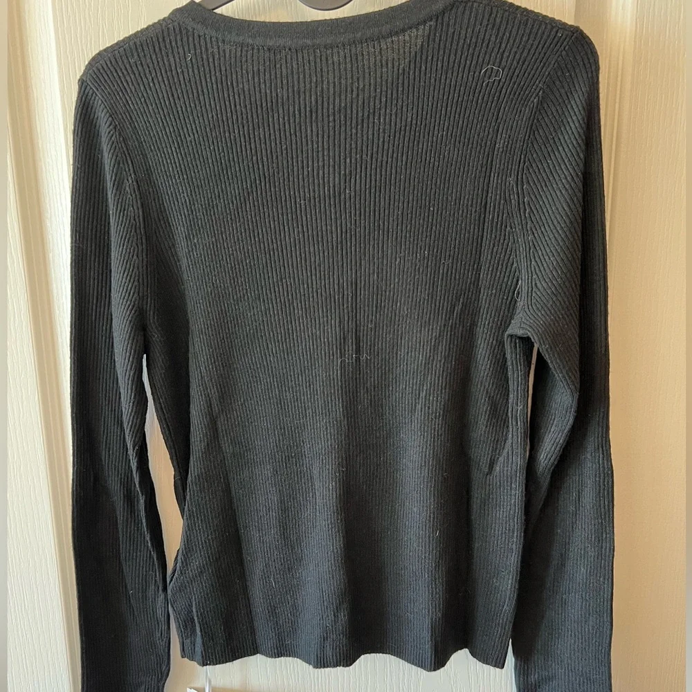 Black wool cardigan withh rainbow knot buttons - Picture 4 of 4